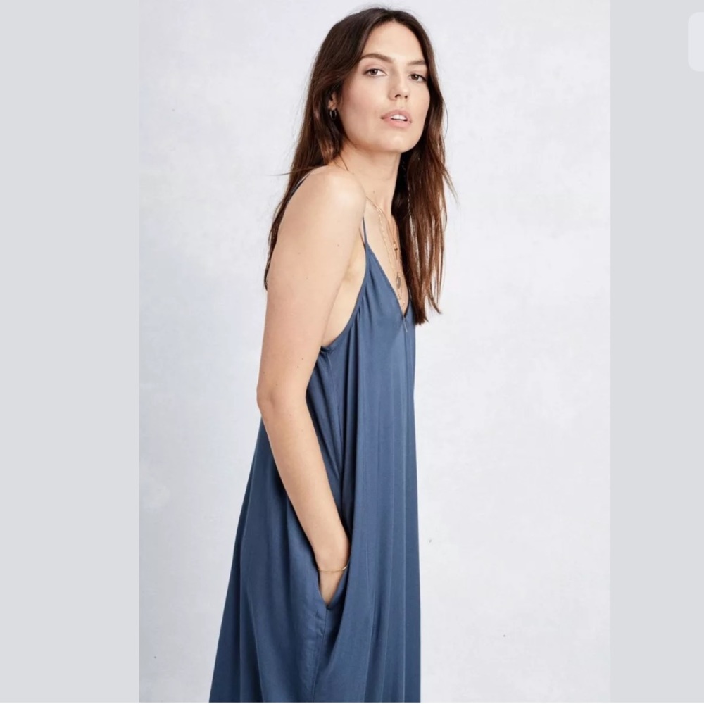 NAVY BLUE BOHEMIAN MAXI DRESS 👗💜👗💜💜💜👗💜🌸💓 - Picture 2 of 3